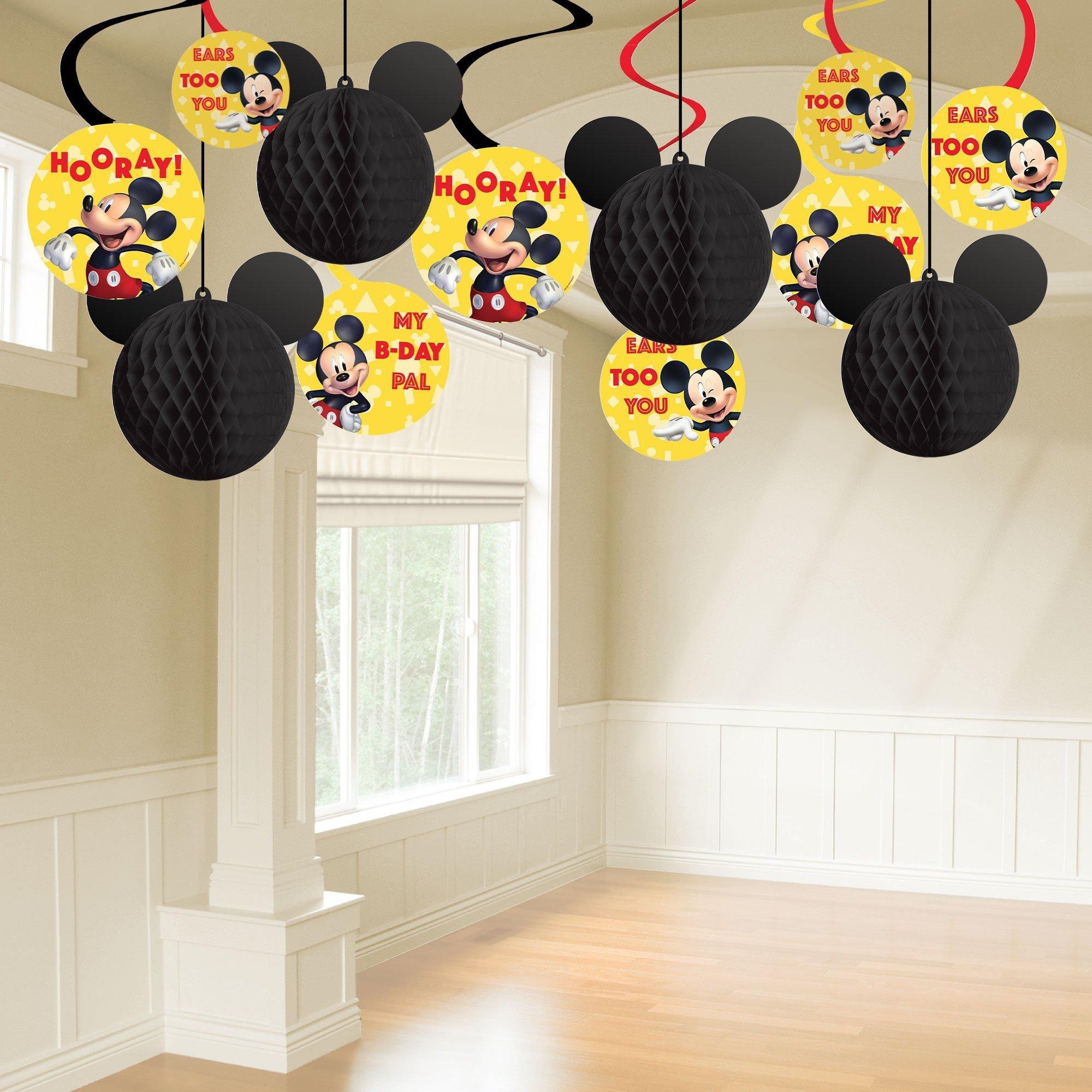 Mickey Mouse Forever Birthday Party Supplies Pack for 8 Guests - Kit Includes Plates, Napkins, Table Cover, Banner Decoration, Honeycomb Swirls, Centerpiece, Favors with Bags & Pinata